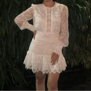 Elegant White Lace Dress